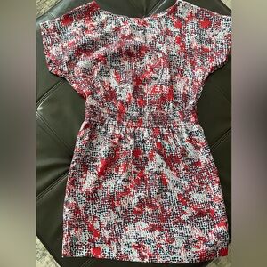 BCBGeneration Red and Blue Abstract Mini Dress Back CutOut